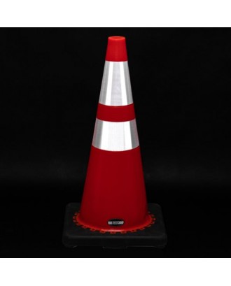 Oshion (6 pcs) 21" PVC American Road Cone Black Chassis Reflective Cone Warning Cone 36x36x70cm