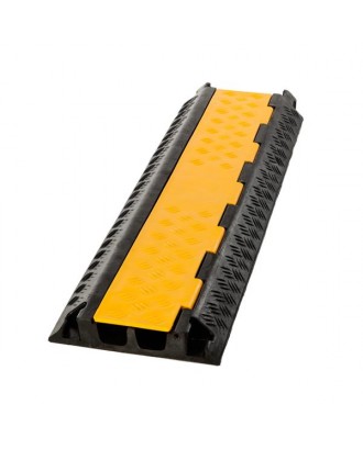 2-Channel Cable Protector Durable Cable Ramp Protective Cover Cable 18000lbs Per Axle Capacity Protector Ramp Rubber Speed Bumps
